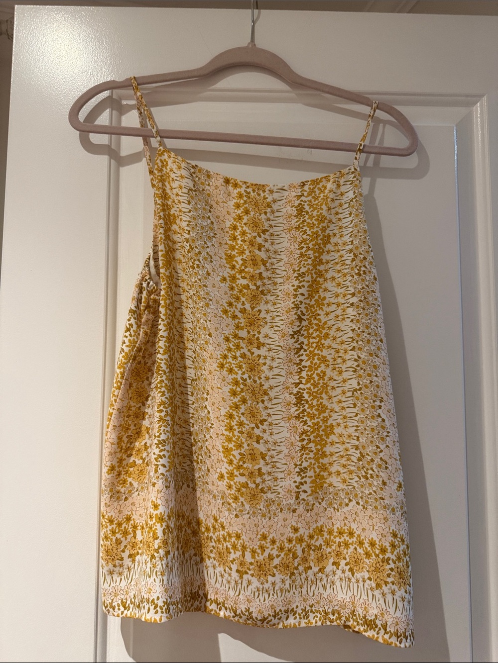LOFT Yellow Floral Spaghetti-Strap Mini Skirt